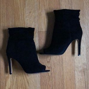 Vince Camino black suede booties.